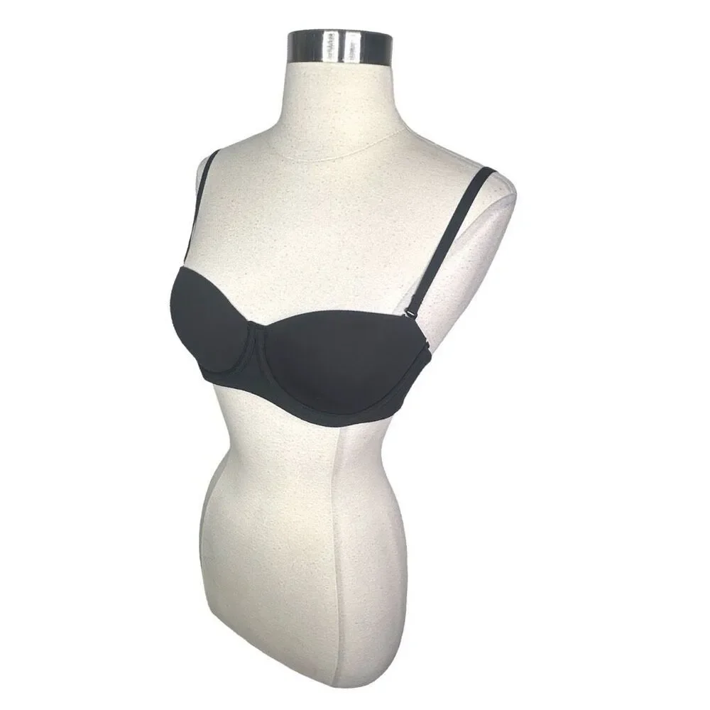SKIMS Fits Everybody Strapless Bra - Size 32B - Onyx - Picture 3 of 8
